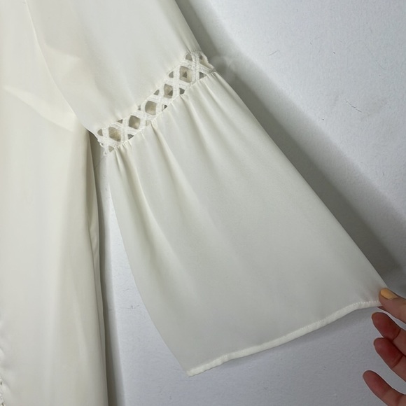 𝅺daniel Rainn boho crochet cream mini dress - Picture 3 of 10